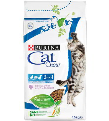 Сбалансированный корм для взрослых кошек с формулой 3 в 1 с индейкой